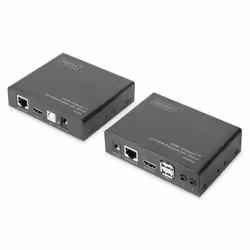 Digitus Kit d'extension KVM HDMI® HDBaseT™ 2.0, 100 m, 4K, Émetteur et récepteur, Avec fil, 100 m, Cat5e, 4096 x 2160 pixels, ...