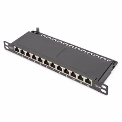 Digitus DN-91612S-SL-EA, IEEE 802.3af, IEEE 802.3at, 10Base-T, Cat6a, 26/22, Noir, Acier