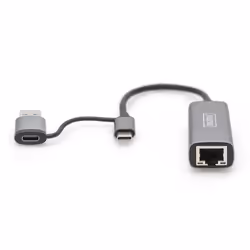Digitus Adaptateur Gigabit Ethernet 2.5G USB Type-C™, USB-C™ + USB A (USB 3.1 / 3.0)