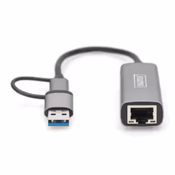 Digitus Adaptateur Gigabit Ethernet 2.5G USB Type-C™, USB-C™ + USB A (USB 3.1 / 3.0)