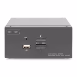 Digitus Commutateur KVM, 2 ports, Double affichage, 4K, DisplayPort®