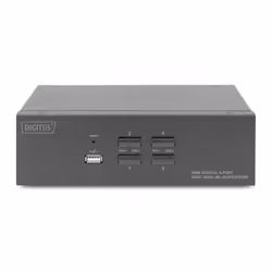 Digitus Commutateur KVM, 4 ports, Double affichage, 4K, DisplayPort®