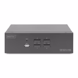 Digitus Commutateur KVM, 4 ports, Double affichage, 4K, HDMI®