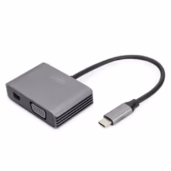 Digitus Adaptateur graphique USB Type-C™ 4K 2 en 1 Mini DisplayPort + VGA, 0,2 m, USB Type-C, Mini DisplayPort + VGA, Mâle, F ...