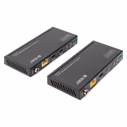 Digitus Kit d'extension HDMI 4K HDBaseT™, 150 m, 3840 x 2160 pixels, Émetteur et récepteur AV, 150 m, Avec fil, Noir, HDCP