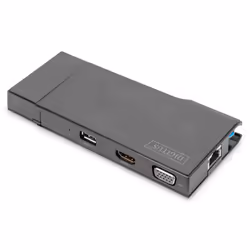 Digitus Station d'accueil universelle, USB 3.0, Travel, Avec fil, USB 3.2 Gen 1 (3.1 Gen 1) Type-A, 1000 Mbit/s, Noir, MicroS ...