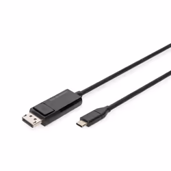 Digitus Câble adaptateur bidirectionnel USB type C <=> DisplayPort, 2 m, USB Type-C, DisplayPort, Mâle, Mâle, Droit