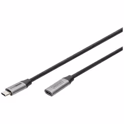 Digitus Câble d'extension USB Type-C (USB 3.0 Gen1), M/F, 1 m, USB C, USB C, USB 3.2 Gen 1 (3.1 Gen 1), 5000 Mbit/s, Noir
