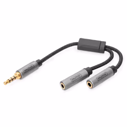 Digitus Adaptateur Casque Audio, jack mâle 3,5 mm vers 2 jack femelle 3,5 mm, 2 x 3.5mm, Femelle, 2 x 3.5mm, Mâle, 0,2 m, Noi ...
