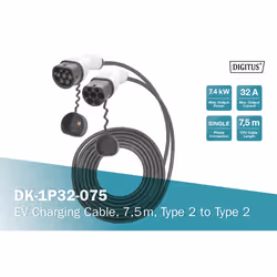 Digitus Monophasé 32A – câble de charge Type 2 vers Type 2