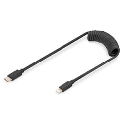 Digitus Câble spiralé USB 2.0 – USB-C vers Lightning