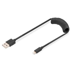 Digitus Câble spiralé USB 2.0 – USB A vers Lightning