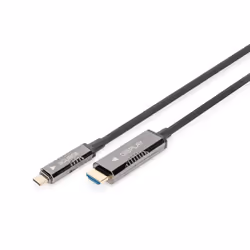 Digitus Câble adaptateur 4K USB type-C vers HDMI AOC, 20 m, USB Type-C, HDMI, Mâle, Mâle, Droit