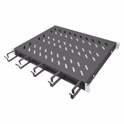 Digitus Tablette avec passage de câbles, Étagère, Noir, Acier, 120 kg, 1U, Turquie