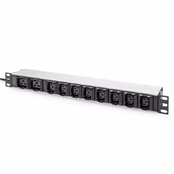 Digitus Multiprise avec profilé en aluminium, 10 prises, câble d’alimentation de 2 m, fiche IEC C20, 1U, Monophasé, Aluminium ...