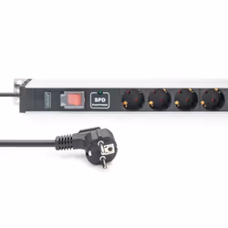 Digitus Bloc multiprise avec profilé en aluminium avec interrupteur et protection contre les surtensions, 12 prises à contact de protection, câble d'a - Vue supplémentaire 5