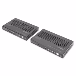 Digitus Kit d'extension HDMI HDBaseT 3.0, 100 m, Émetteur et récepteur, Avec fil, 100 m, Cat6a, Noir, Métal