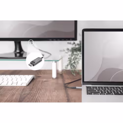 Digitus Câble adaptateur USB type C vers DisplayPort bidirectionnel, 2 m, USB Type-C, DisplayPort, Mâle, Mâle, Droit