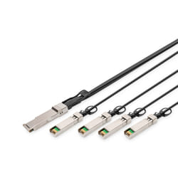 Digitus Câble DAC (Direct Attach Copper), 1x QSFP+ 40G vers 4x SFP+, 1 m