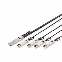 Digitus Câble DAC (Direct Attach Copper), 1x QSFP+ 40G vers 4x SFP+, 2 m, 2 m, SFP+, 4x QSFP+