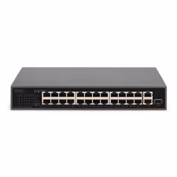 Digitus Commutateur PoE Fast Ethernet 24 ports , 2 liaisons montantes Gigabit (RJ45 / SFP)