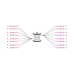 Digitus Câble breakout fibre optique universel préassemblé, multimode OM4, 8 fibres, LC/UPC – LC/UPC