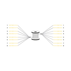 Digitus Câble breakout fibre optique universel préassemblé, multimode OS2, 8 fibres, LC/UPC – LC/UPC