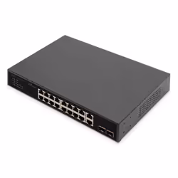 Digitus Commutateur PoE 16+2 ports 10/100/1000 Mbit/s + 2 SFP Gigabit, Non-géré, Gigabit Ethernet (10/100/1000), Full duplex, ...