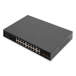 Digitus Commutateur PoE 16+2 ports 10/100/1000 Mbit/s + 2 SFP Gigabit