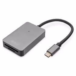 Digitus Lecteur de carte USB-C, 2 emplacements, High Speed, MicroSD (TransFlash), MicroSDHC, MicroSDXC, SD, SDHC, SDXC, Gris, ...