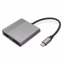 Digitus Adaptateur graphique USB Type-C HDMI 4K 2-en-1, 0,18 m, USB Type-C, 2 x HDMI, Mâle, Femelle, Droit