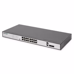 Digitus 16 Port Fast Ethernet PoE Switch, 19 Inch, Unmanaged, 2 Uplinks, Non-géré, Fast Ethernet (10/100), Full duplex, Grill ...