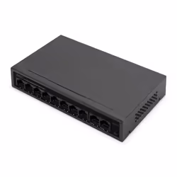 Digitus Commutateur 8+2 ports PoE FE, Géré, Fast Ethernet (10/100), Full duplex, Connexion Ethernet, supportant l'alimentatio ...