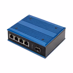 Digitus Commutateur PoE réseau Gigabit Ethernet 4 ports, industriel, non administrable, 1 liaison montante SFP, Non-géré, Gig ...