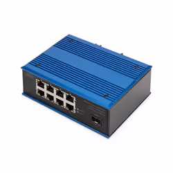 Digitus Commutateur PoE réseau Gigabit Ethernet 8 ports, industriel, non administrable, 1 liaison montante SFP, Non-géré, Gig ...