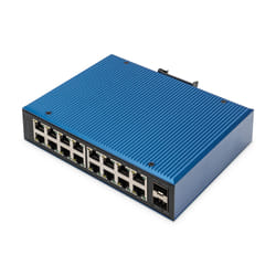 Digitus Commutateur réseau Gigabit Ethernet 16 ports, industriel, non administrable, 2 SFP en liaison montante