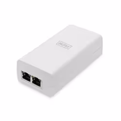 Digitus PoE midspan Gigabit actif 802.3af, Fast Ethernet, Gigabit Ethernet, 10,100,1000 Mbit/s, IEEE 802.3af, Blanc, Plastiqu ...