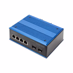Digitus Commutateur industriel Gigabit Ethernet 4+2 ports, Non-géré, Gigabit Ethernet (10/100/1000), Full duplex, Grille de m ...