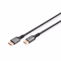 Digitus Câble de raccordement DisplayPort 16K version 2.1, 1m, 80G, noir, 1 m, DisplayPort, DisplayPort, Mâle, Mâle, Noir
