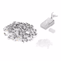 Digitus Connecteur modulaire pour câble rond, CAT 6A, blindé - 100 pièces, RJ-45, Transparent, Mâle, Droit, Polycarbonate (PC ...