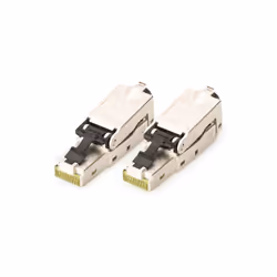 Digitus Connecteur blindé RJ45 pour assemblage sur site - 2 pièces, RJ-45, Argent, Mâle, Droit, Zinc, Cat6a