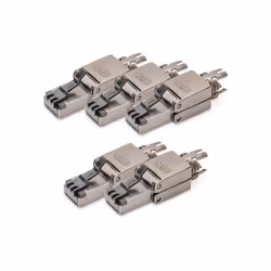 Digitus Connecteurs de terrain CAT 8.I, blindés, raccordement de montage sans outil - 5 pièces, RJ45, Métallique, Mâle, Droit ...