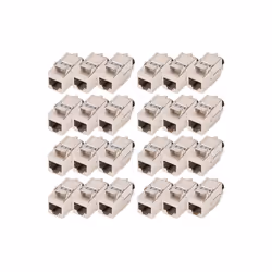 Digitus Module Keystone CAT 8.I, blindé, raccordement de montage sans outil - 24 pièces, Plat, Argent, RJ-45, LSA, Femelle, F ...