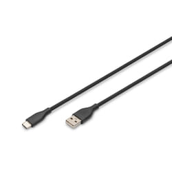 Digitus Câble de connexion USB-C en silicone, 0,5m, noir