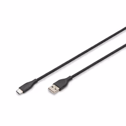 Digitus Câble de connexion USB-C en silicone, 1m, noir