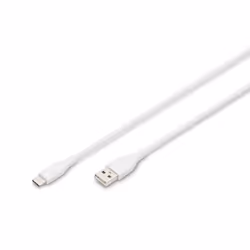 Digitus Câble de connexion USB-C en silicone, 1m, blanc