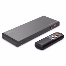 Digitus Commutateur HDMI 8K, 4x1, HDMI, Micro-USB, Métal, Noir, 60 Hz, 7680 x 4320