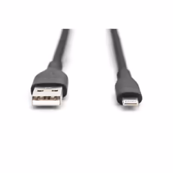 Digitus Câble de connexion Lightning en silicone, USB-A - Lightning 0,5m, noir