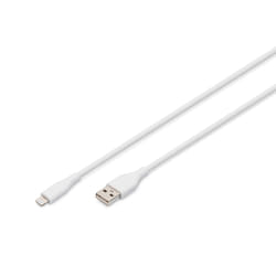 Digitus Câble de connexion Lightning en silicone, USB-A - Lightning 2m, blanc
