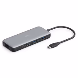 Digitus Station d'accueil USB-C, 7 ports, Avec fil, USB 3.2 Gen 2 (3.1 Gen 2) Type-C, 100 W, 1.4/2.2, 10,100,1000 Mbit/s, Noi ...